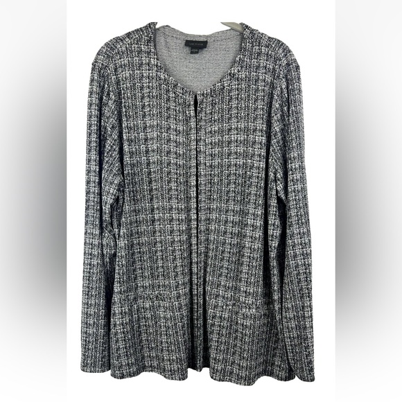 J. Jill Sweaters - J. Jill‎ Wearever Collection Women Cardigan L Black White Hook & Eye Closure NWT